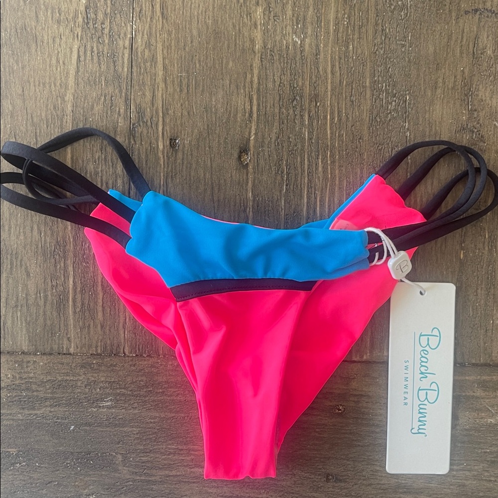 Beach Bunny Neon Pink and Blue Bikini Bottom - Picture 1 of 2